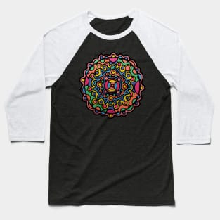 Brightly Colored Mandala Baseball T-Shirt